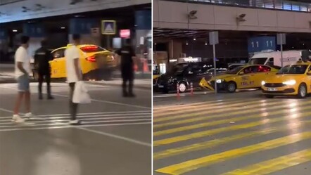 Sabiha Gökçen'de taksi terörü! Aracıyla önüne gelen her şeye çarptı - gundem