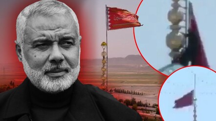 Aylar sonra bir kez daha... İran'da kırmızı sancak Haniye için göndere çekildi - dunya