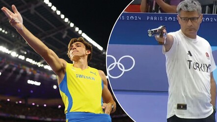 Olimpiyat ve dünya rekoru kıran Duplantis'den Yusuf Dikeç pozu - spor