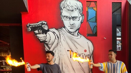 Dükkanın duvarına Yusuf Dikeç'in olimpiyatlardaki pozunu çizdirdi - gundem