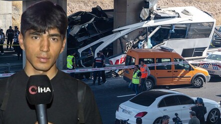 Otobüs köprü ayağına ok gibi saplanmıştı! Kazadan son anda böyle kurtulmuş - gundem