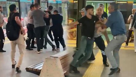 Marmaray'da meydan muharebesi! Güvenlik görevlisinin silahını almaya çalıştı - gundem