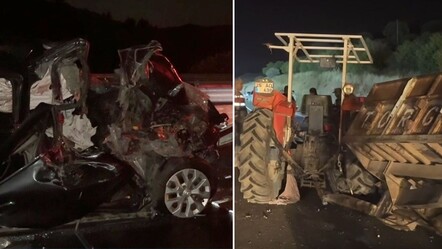 Otomobil traktöre çarptı, ortalık kan gölüne döndü! Ölü ve yaralılar var - Gündem