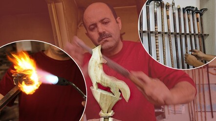 Malazgirt'e özel 1000 yıllık bastonlar yaptı! Ahlatlı usta kutlamalar için özel ceviz ağacı kullanıyor - yasam
