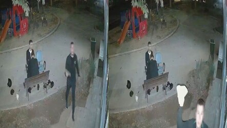 Denizli'de alkollü gençler güvenlik kamerasını 