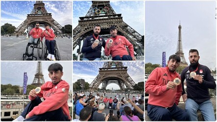 Milli para masa tenisçiler, Eyfel Kulesi'nde turistlerin ilgisiyle karşılaştı - spor