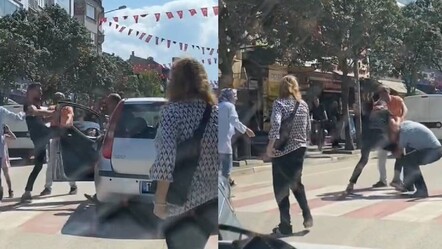 Bursa'da yol verme kavgası boks maçını aratmadı! Görüntüler 'Yok artık' dedirtti - haberler