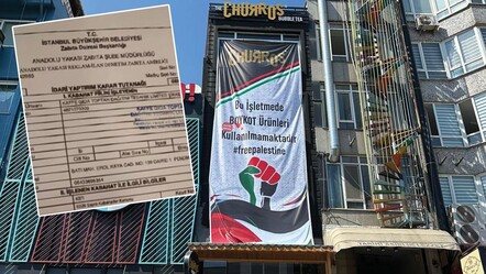 İstanbul Büyükşehir Belediyesi'nden Filistin'e destek için boykot pankartı asan işletmeye ceza - gundem