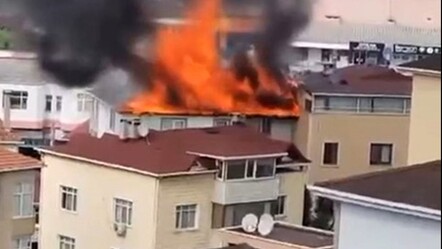 İstanbul Kartal'da korkutan yangın - gundem
