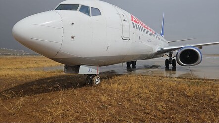 AJet yolcu uçağı Hakkari'de pistten çıktı - dunya