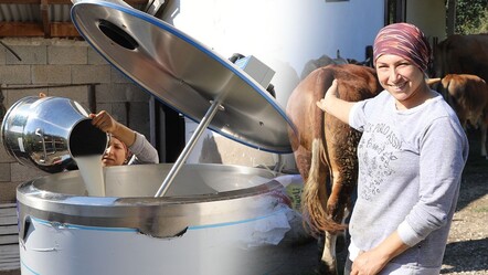Eşine böyle destek oldu! Tek başına 20 büyükbaş hayvana bakan kadın 200 litre süt üretiyor - ekonomi