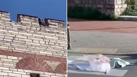 Fatih'te dehşet anları! Kadının başını kesip surlardan atladı - guncel