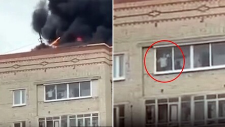 Bulunduğu bina yanarken, kadın camlarını sildi! O anlar kameraya böyle yansıdı - yasam