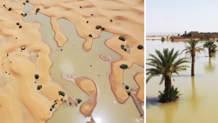 İnanılmaz görüntüler! Dünyanın en kurak yeri Sahra Çölü sular altında kaldı - dunya