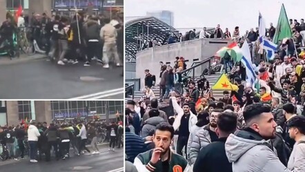 PKK'lı militanlar Köln sokaklarında İsrail bayrağı açtı! Teröristler Türklere saldırdı - gundem