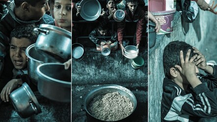 İsrail zulmünün boyutu insanlık sınırını aştı! Gazzeli çocuklar bir kap yemeğe muhtaç hale geldi - dunya