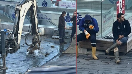 İstanbul'un gözdesi Taksim İBB yüzünden su altında kaldı! İşçilerin umursamazlığı olay oldu - gundem