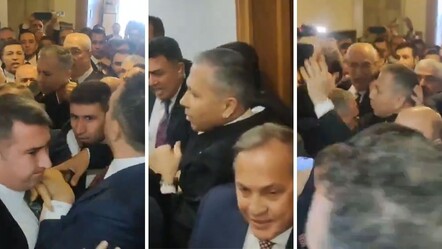 TBMM'de skandal görüntüler! CHP'li vekiller Bakan Yerlikaya'yı engellemek isteyince arbede çıktı - gundem