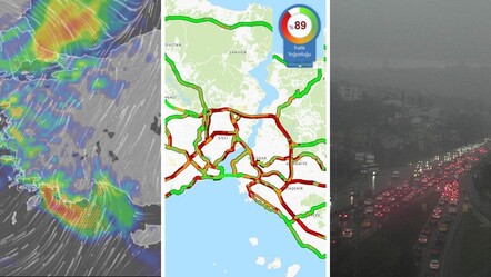 İstanbul'da gündüz gece oldu: Dışarı çıkacaklar dikkat! Uçaklar havada tur attı, trafik kilitlendi - gundem
