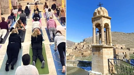 Camideki çekimin ardından Mardin'deki kilisede yoga skandalı! Tepki yağdı - Gündem