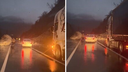 Artvin’de heyelan! Dev kaya düştü, yol ulaşıma kapandı - gundem