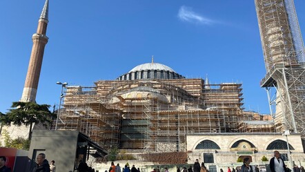 1500 yıllık Ayasofya'da ikinci restorasyon: Dev iskele niteliksiz sıvalar için kuruldu - kultur-sanat