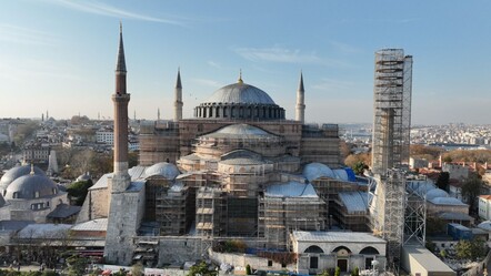 Ayasofya’da büyük restorasyon devam ediyor! II. Bayezid Minaresi güçlenerek yükselecek - kultur-sanat