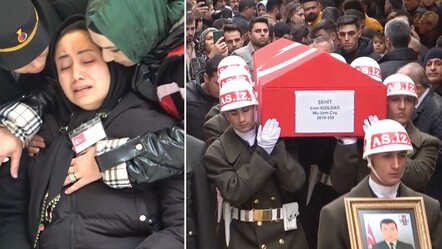 Şehit Eren Kızıldağ'ın eşinin ağıdı yürekleri dağladı! Cenaze töreninde ayakta duramadı - gundem