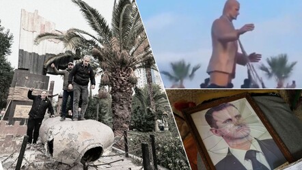 Esad'ın heykelleri yıkılıyor! Suriye'de muhaliflerin kutlamaları devam ediyor - dunya