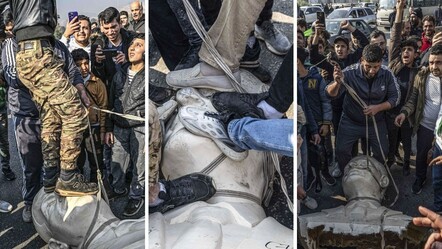 Suriye’de Esad'ın devrilmesiyle halk sokağa döküldü: Heykelleri bir bir yıkılıyor - dunya