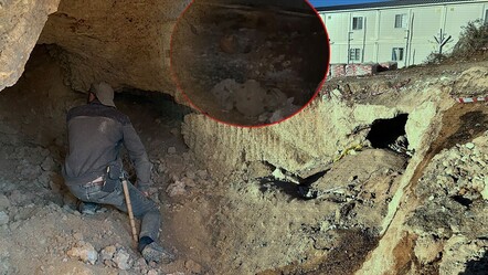 İşçilerin keşfettiği kaya mezar odaları! Hatay'da inşaatta ortaya çıkan tarihi alan görüntülendi - kultur-sanat
