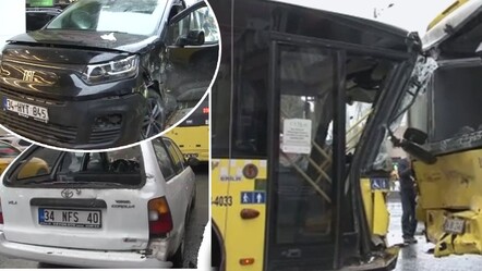 İki İETT otobüsü 3 otomobil... Fatih'te zincirleme kaza ortalığı savaş alanına çevirdi - gundem