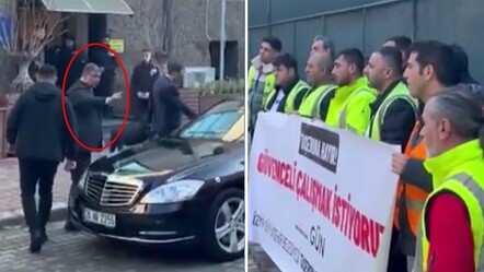 İzmir Büyükşehir Belediye Başkanı Cemil Tugay, eylem yapan işçileri parmak sallayarak tehdit etti - gundem