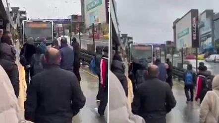 Metrobüsler durağı pas geçti, sinirlenen vatandaşlar yola atladı - Yaşam