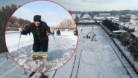 Şehrin ortasında kızak keyfi! Çoruh Nehri buz tuttu - Yaşam