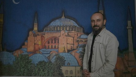 120 bin çiviyle Ayasofya Camii'ni resmetti: Ayasofya tablosu benim kalfalık eserim - kultur-sanat