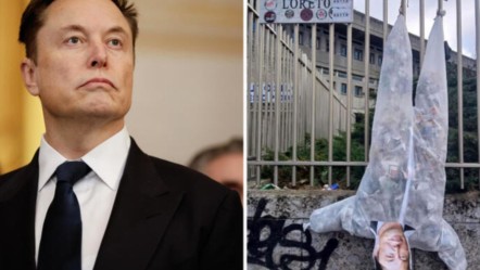 İtalya'da Musk protestosu: Öğrenciler milyarderin kuklasını baş aşağı astı - Dünya