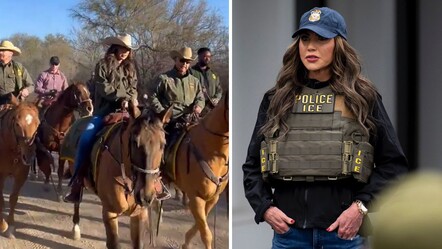 Trump'ın sınırda atla gezen bakanı dalga konusu oldu! Botoksu, saçı, kostümü... - dunya