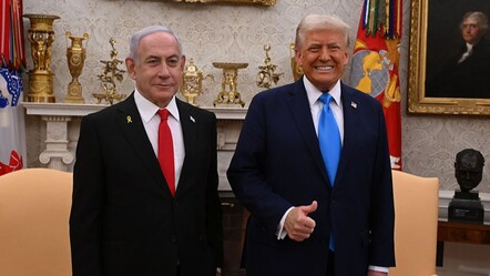 Netanyahu ile Trump Beyaz Saray önünde protesto edildi - dunya