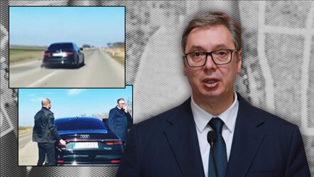 Sırbistan Cumhurbaşkanı'na suikast şüphesi! Aracın lastiğinin yerinden çıktığı anlar kamerada - dunya