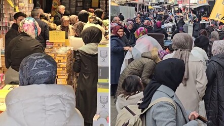 100 lira kampanyası için birbirlerini ezdiler! Ürünlerin yarısını kırdılar - dunya