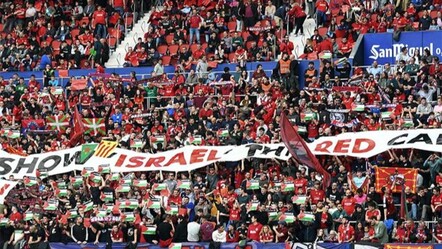 Real Madrid-Osasuna maçında Filistin'e dev pankartlı destek!