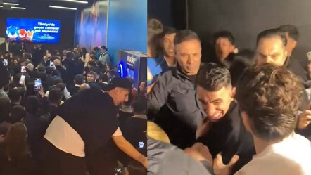 Ünlü isimlerin geldiği film galasında izdiham! Tartışma çıktı! Kavga sırasında yangın tüpü sıktılar - haberler