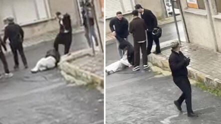Tartıştıkları genci dövdüler! Feci anlar kamerada - gundem