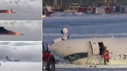 Kanada'da 80 kişi baş aşağı kalmıştı! İşte yolcu uçağının ters dönme anı - dunya