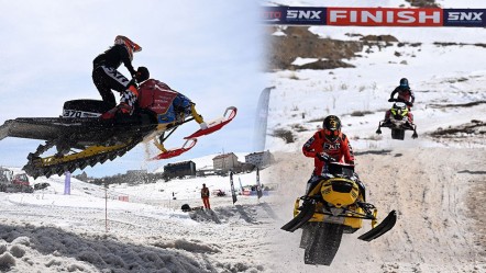 Uçarak yarıştılar! Dünya Kar Motosikleti Şampiyonası sıralama yarışlarıyla başladı - Spor