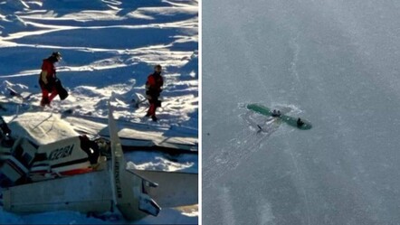 Film gibi kurtuluş! Pilot ve 2 çocuk, buzlu Alaska gölünde uçağın kanadında hayatta kaldı - dunya