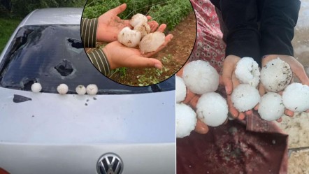 Çapını gören şaştı kaldı: Şanlıurfa'ya kar topu büyüklüğünde dolu yağdı! Tarım arazileri ve araçlar zarar gördü - Haberler