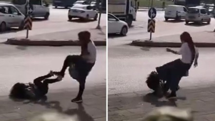 Gaziantep'te iki kadın sokak ortasında birbirine girdi! O anlar kamerada - 3. Sayfa