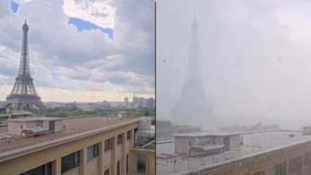 25 derecede sıcaklıkta dolu yağdı! Paris'te şaşkına çeviren olay - Haberler